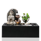 Tabletop Resin Water Fountain with LED Light – Indoor Zen Desk Decor Feature