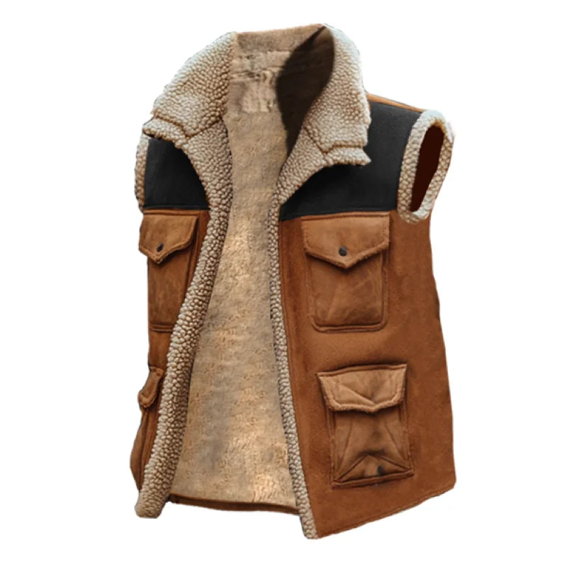 2025 Men’s Lamb Wool Vest – Rugged Military & Outdoor Workwear