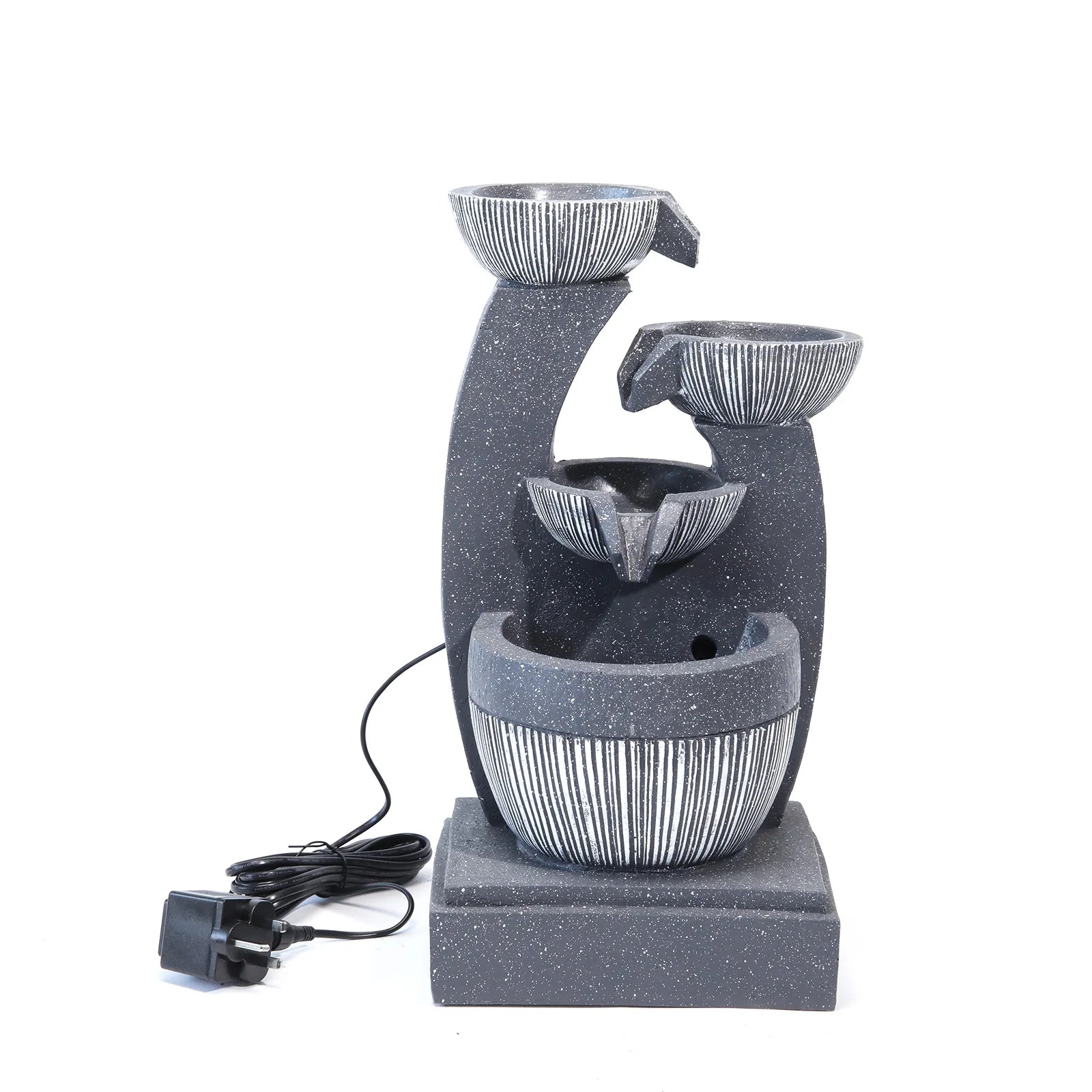 Tabletop Resin Water Fountain with LED Light – Indoor Zen Desk Decor Feature
