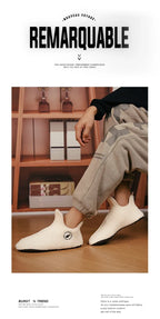 Men's Winter High-Top Plush Slippers – Warm, Lightweight & Non-Slip Indoor Outdoor Shoes