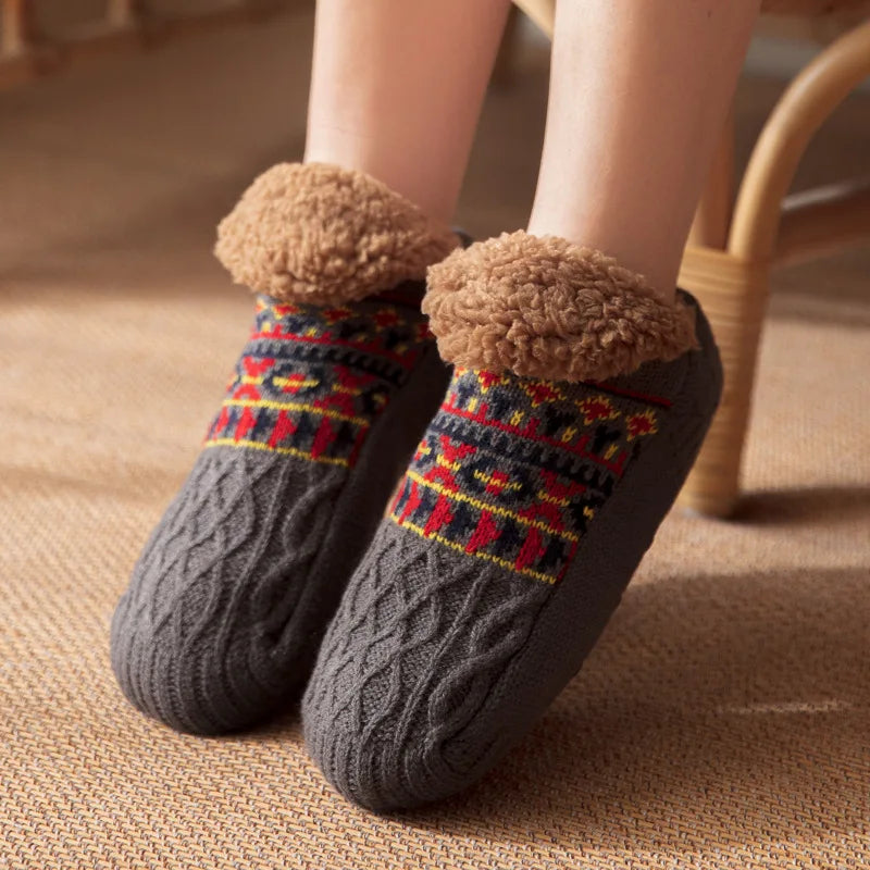 Super Warm Non-Slip Winter Slipper Socks – Fluffy Fleece Home Socks for Men & Women