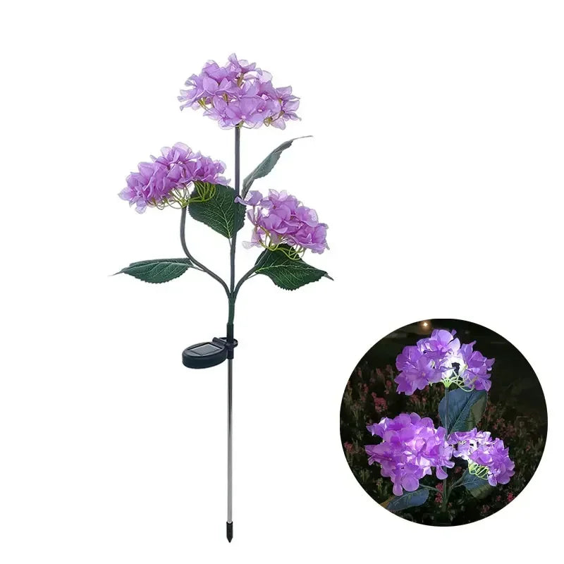 Lampes solaires d'extérieur à 3 têtes pour jardin – Lampe LED florale pour pelouse pour mariage, fête et décoration de vacances