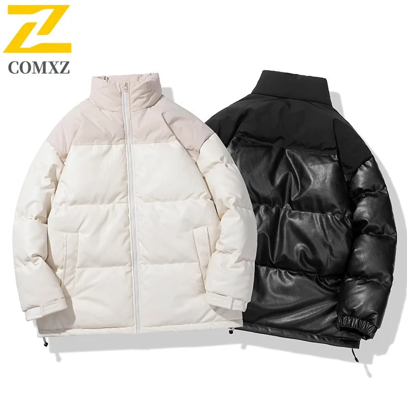 COMXZ 2025 Stand Collar Puffer Jacket – Unisex American Style Winter Coat