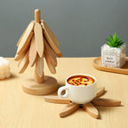 4PCS Wooden Tree Design Trivets – Heat Resistant Table Mats & Coasters