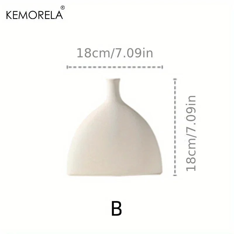 Nordic Ceramic Vase Circular Hollow Donuts Flower Pot Home Living Room Decoration Accessories Interior Office Desktop Decor Gift