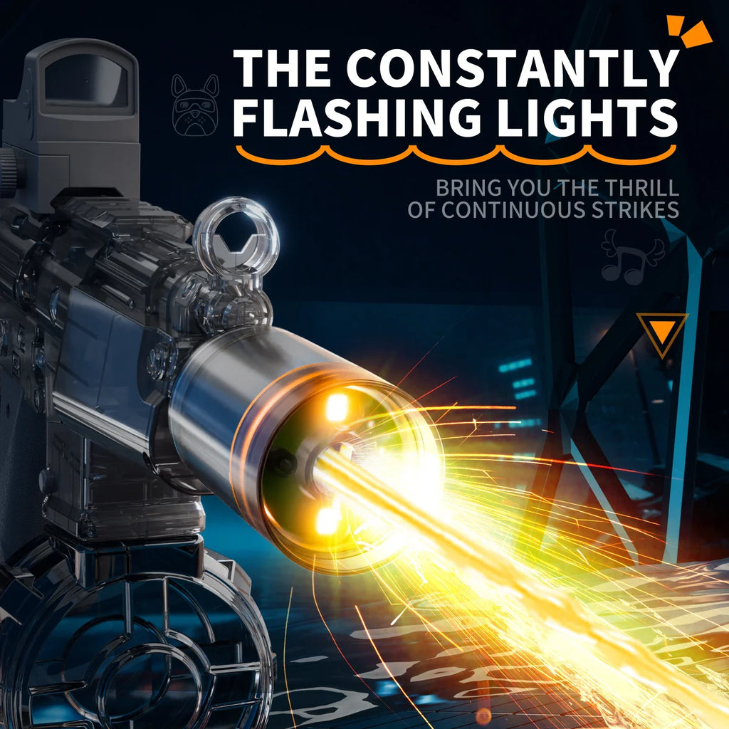 Simulated Recoil Electric Water Gun Toy with Automatic Lights & Water Spray Feature