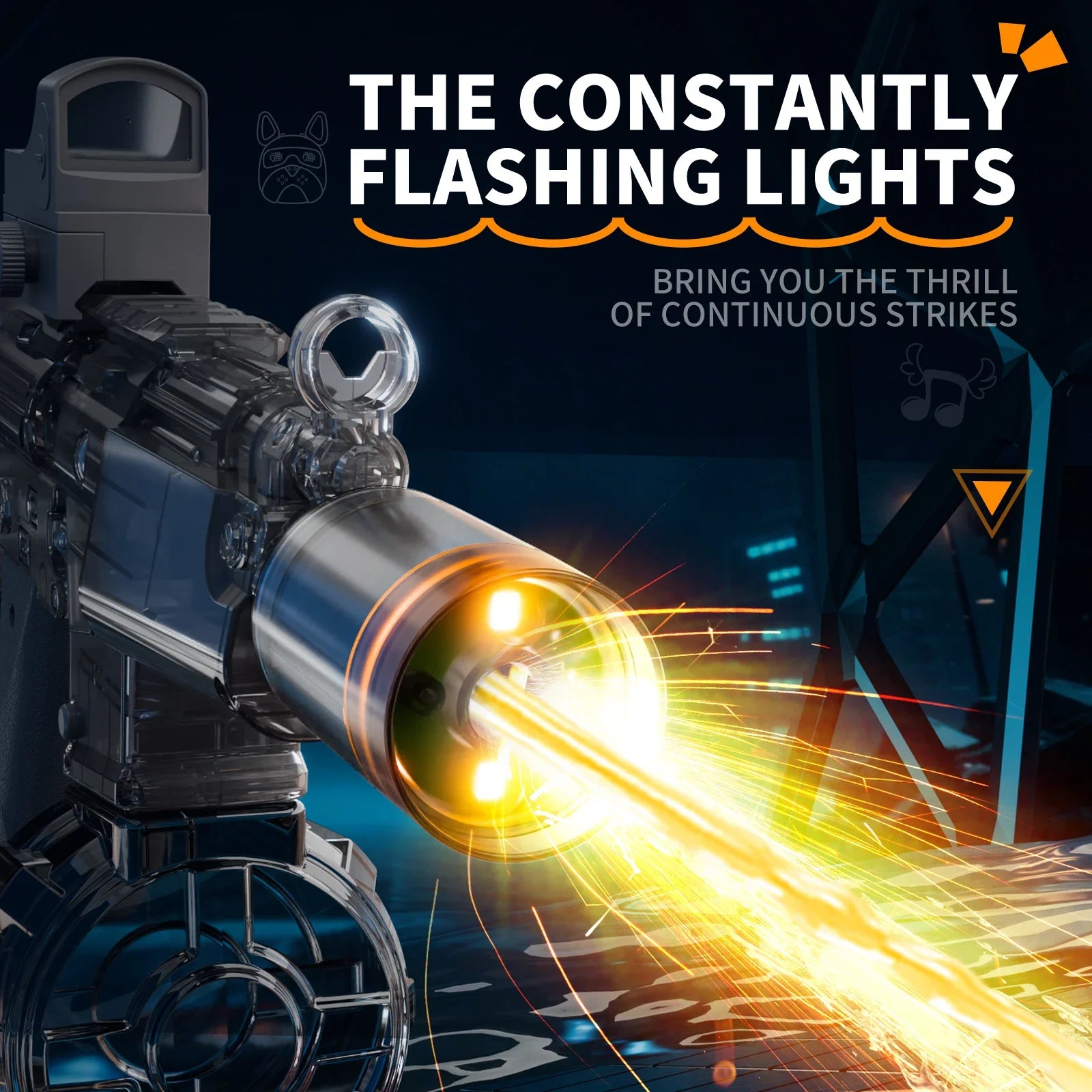 Simulated Recoil Electric Water Gun Toy with Automatic Lights & Water Spray Feature