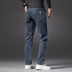 Autumn Men’s Classic Blue Slim Fit Straight Jeans – High Quality Casual Denim