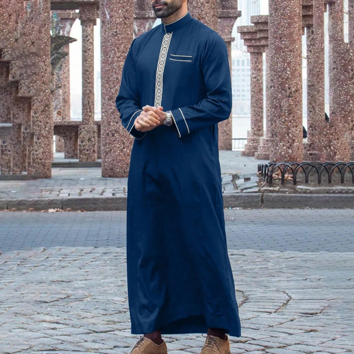 New Men’s Classic Thobe ailored Fit Jubba Thobe for Eid, Majlis & Daily Wear