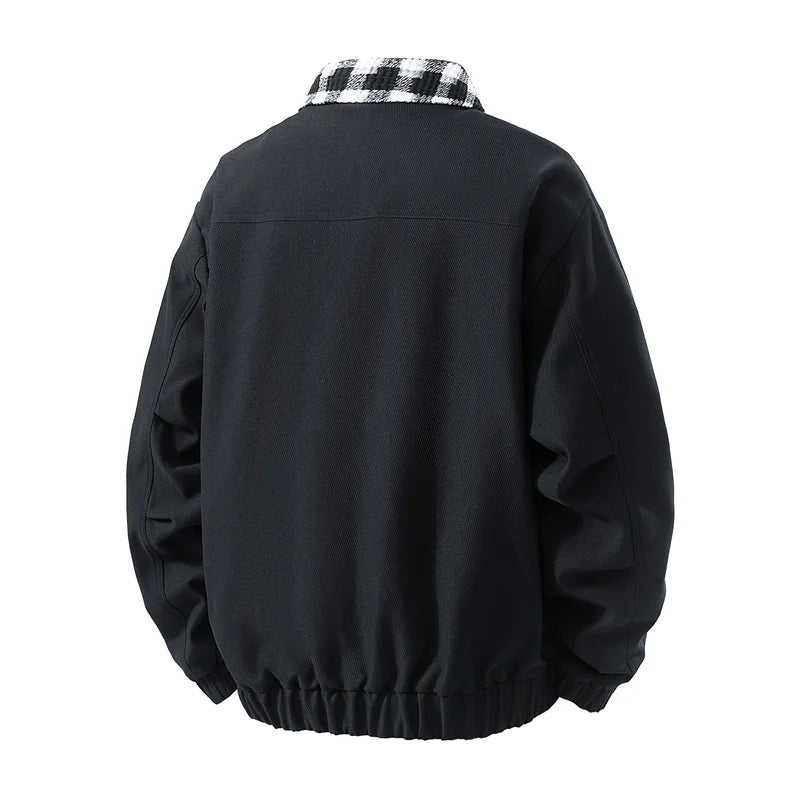 Men’s Spring Autumn Casual Jacket – Lightweight Workwear Style with Zipper & Pockets