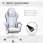 Chaise de gaming style course avec fonction d'inclinaison et repose-pieds