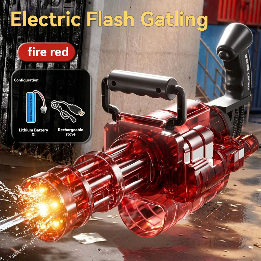 Rotating Spitfire Gatling Electric Water Gun – High-Pressure Continuous Pulse Water Blaster
