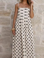 Sexy Off-Shoulder Polka Dot Halter Dress for Women – Backless High-Waist Summer Maxi