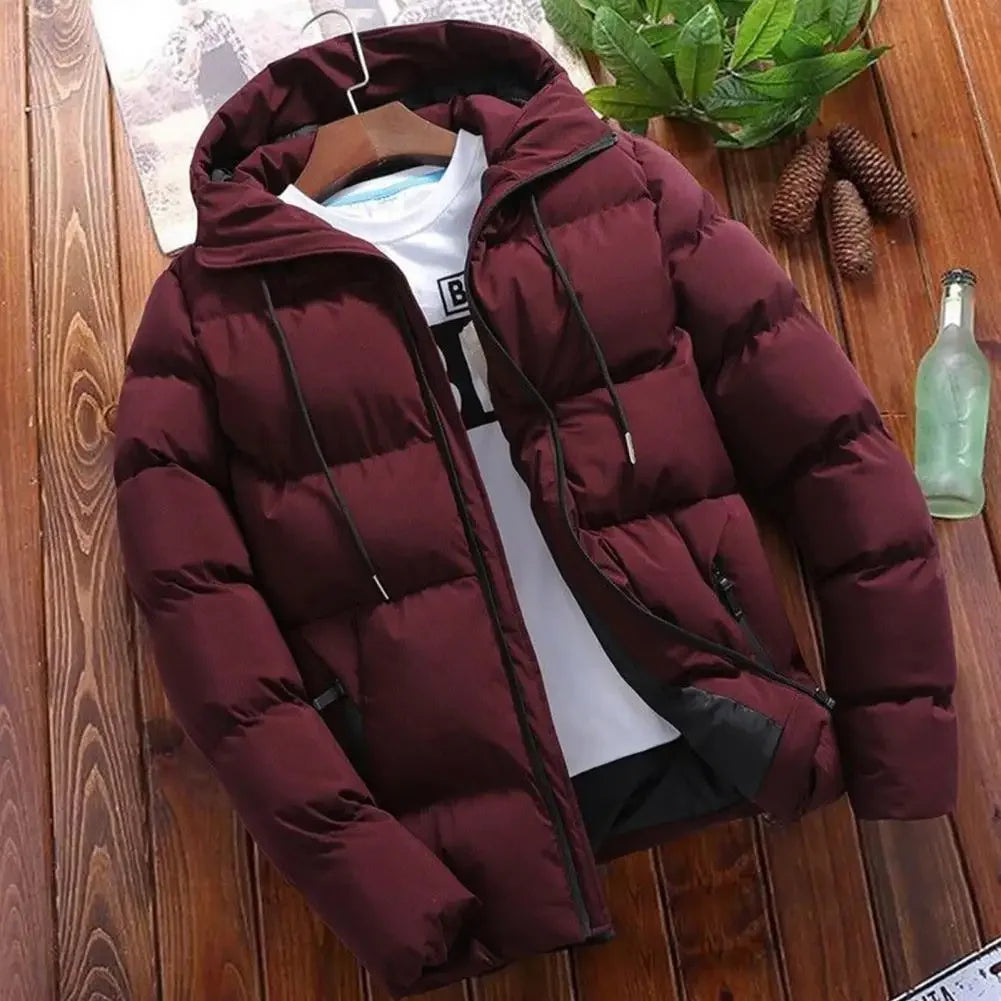 Men’s Winter Parka Jacket – Thick Puffer Coat with Hood, Warm Casual Overcoat for Daily Wear