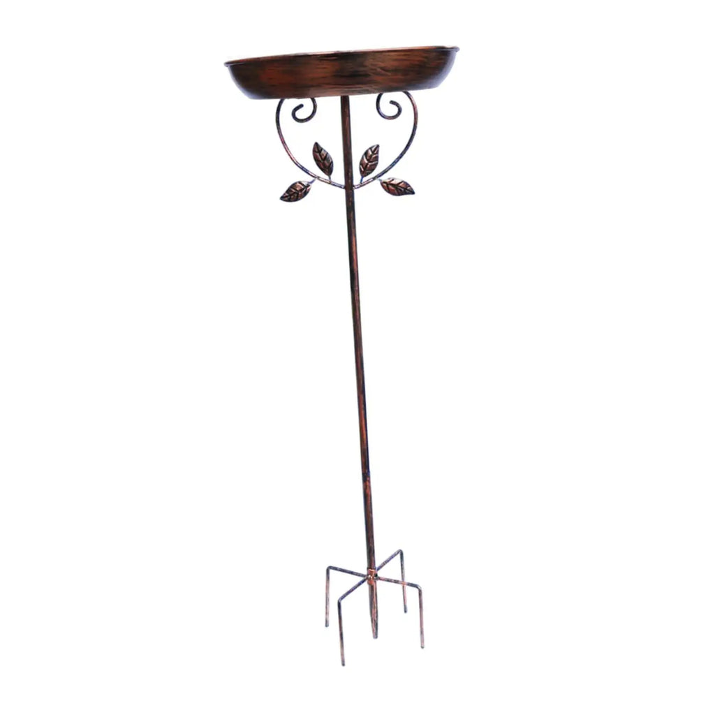 Decorative Metal Bird Bath & Feeder with Garden Stake – Outdoor Water Bowl for Garden, Patio, Lawn & Backyard