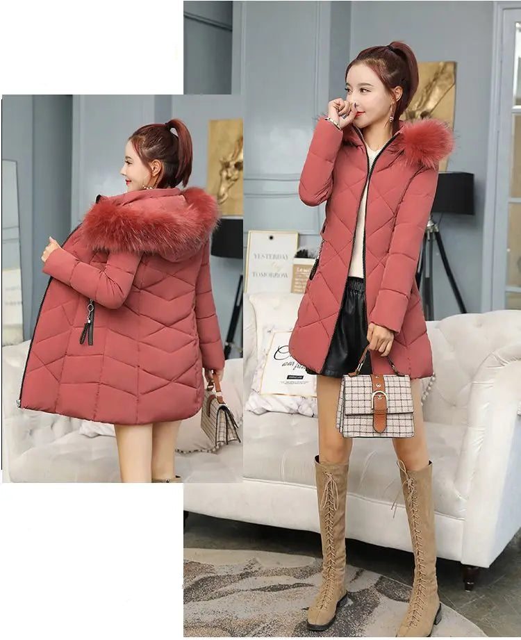 Winter New Fashion Long Cotton-Padded Coat – Women’s Casual Hooded Parka