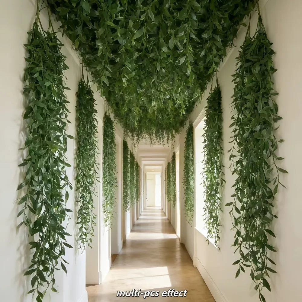 20pcs Extra-Long Deluxe Willow Vine – Artificial Hanging Greenery for Home & Event Decor