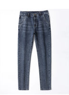 Autumn Men’s Classic Blue Slim Fit Straight Jeans – High Quality Casual Denim