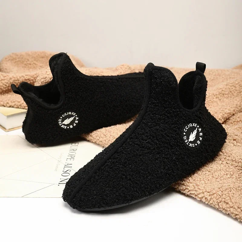 Men's Winter High-Top Plush Slippers – Warm, Lightweight & Non-Slip Indoor Outdoor Shoes