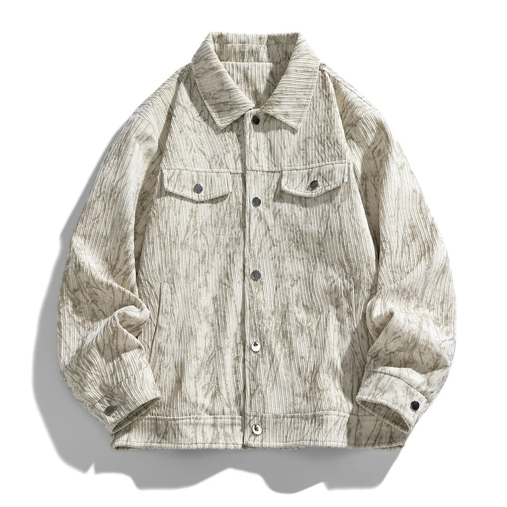 Japanese-Style Retro Corduroy Lapel Jacket – Autumn/Winter Casual Outerwear