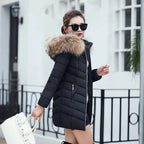 Women’s Winter Warm Fur Collar Parka – Elegant, Slim & Comfortable