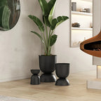 Jardinière artistique en fer pour villa, extérieur et jardin – Design résistant à la rouille, à poser au sol