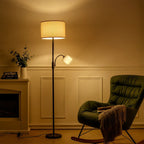 2-Light Floor Lamp with Adjustable Heads – Standing Reading & Room Lighting