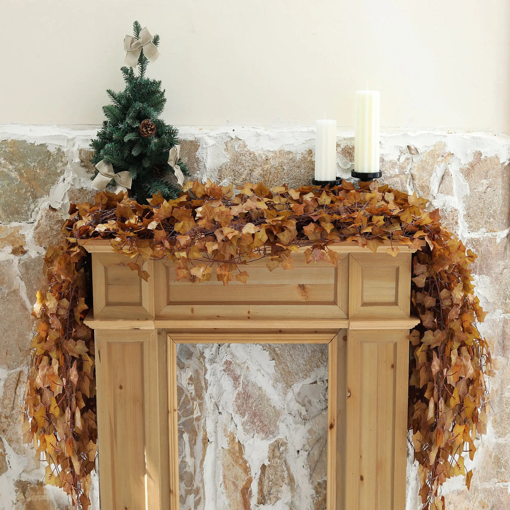 12-Piece Artificial Maple Leaf Garland – Autumn Hanging Vine Décor for Home, Thanksgiving & Seasonal Displays