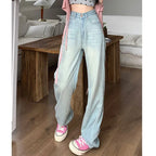 Female Light Blue High Waisted Jeans Pants