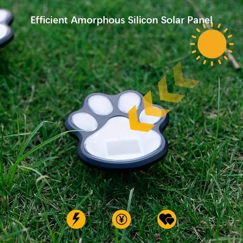 LED Solar Dierenpootafdruk Lampen – Waterdichte Buiten Tuinpad Verlichting (1–12 STUKS)