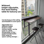 Space Saving Adjustable Height Folding Balcony Table – Hanging Railing Desk for Small Spaces