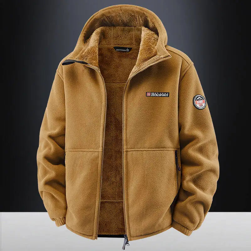 Men’s Outdoor Sport Sweatshirt Jacket – Warm Fleece Liner & Windproof Softshell