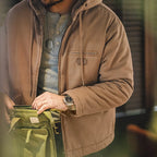 Maden Retro J141 Active Hooded Jacket – Cotton-Padded, Sherpa Fleece & Velvet Canvas