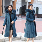 Women’s Long Winter Parka – Fur Collar Down Cotton Jacket