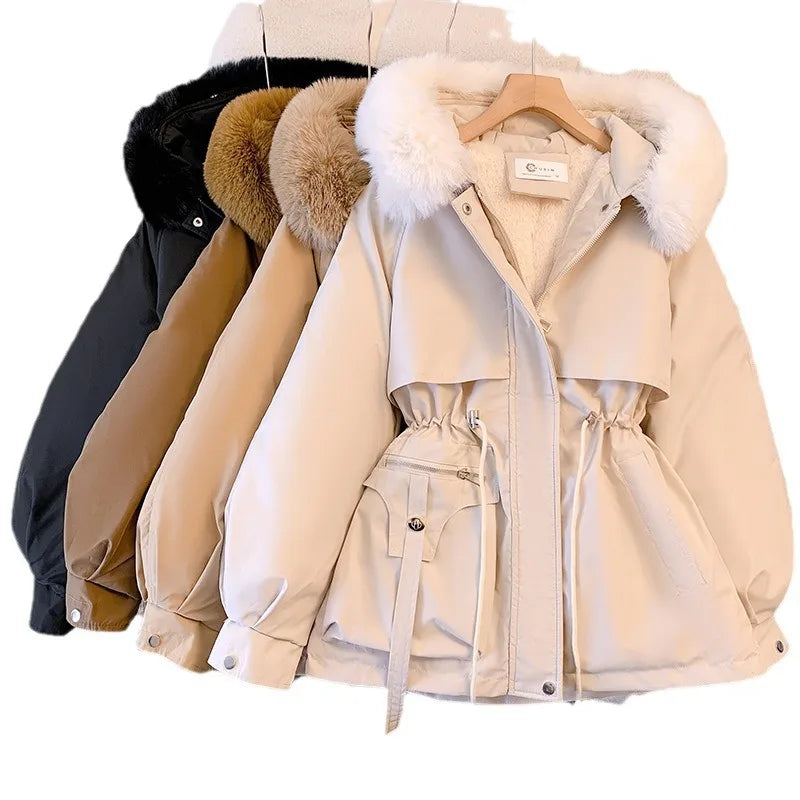New Women’s Cotton-Padded Plush Warm Parka – Autumn/Winter