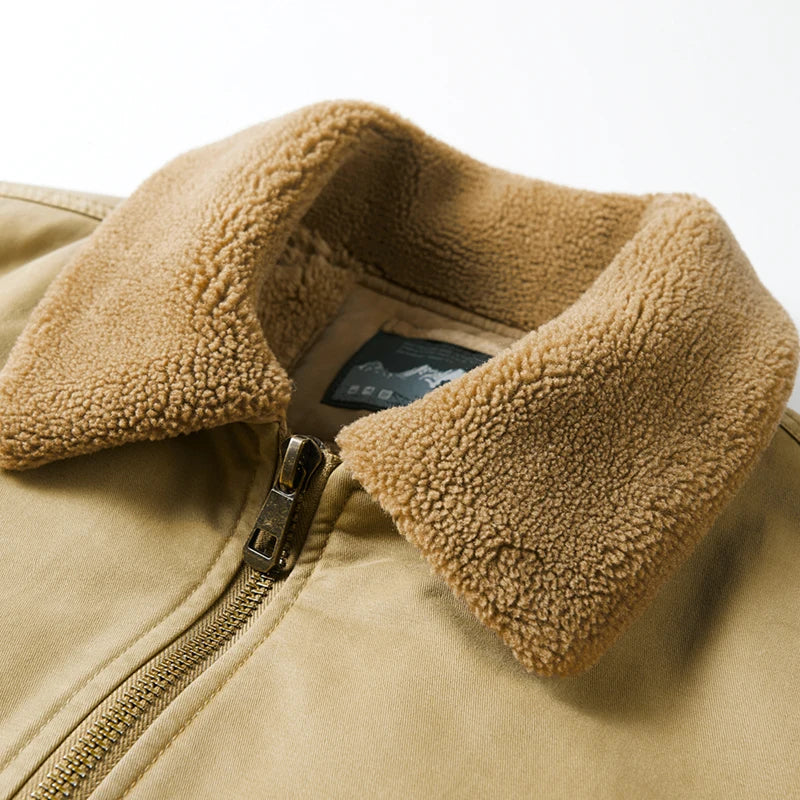 Men’s Cotton Winter Jacket – Thick Casual Cotton-Padded Lapel Coat
