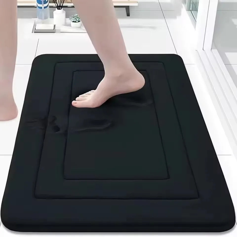 Thickened Super Absorbent Bathroom Floor Mat – Non-Slip Quick Dry Flannel Rug