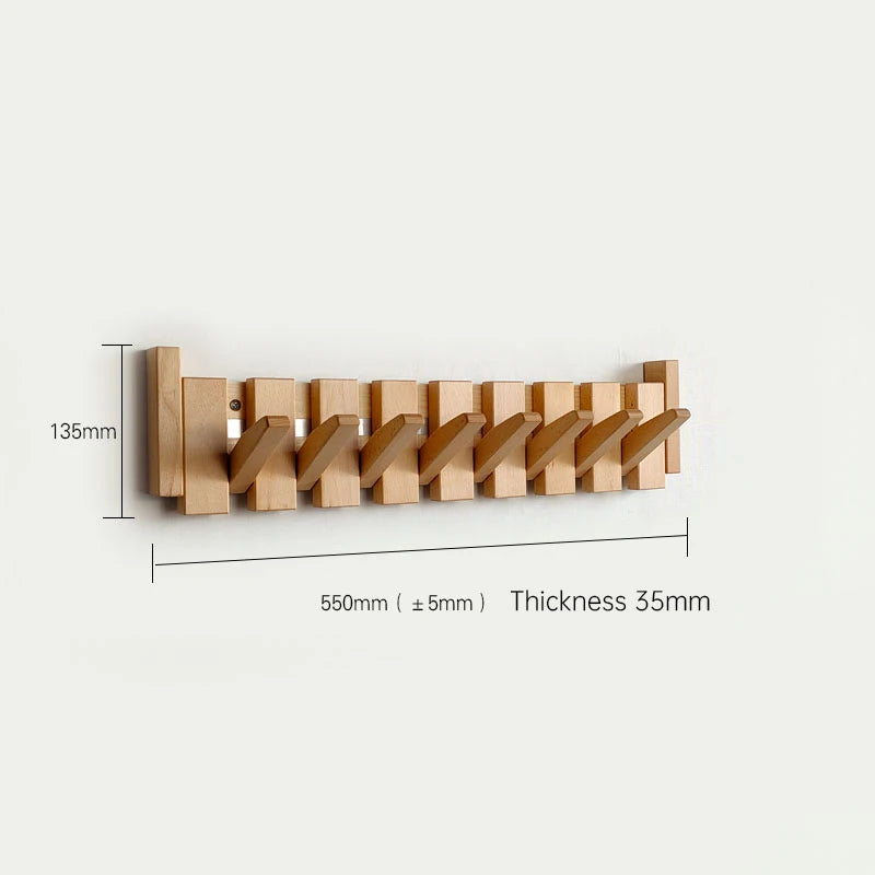 Kledinghaak van walnoothout, wandgemonteerd, verborgen decoratiehaak, opvouwbaar, voor slaapkamerkasten, houten wandplank, woondecoratie