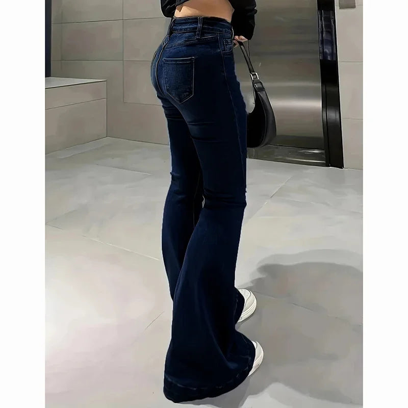 Women’s High Waist Flared Jeans – Stretchy Bootcut Denim Pants