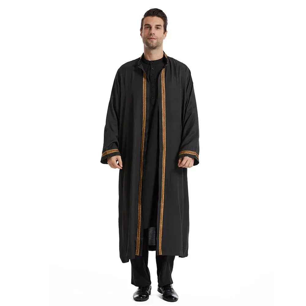 Black Kimono Jubba Thobe for Men Black Kimono Jubba Thobe for Men