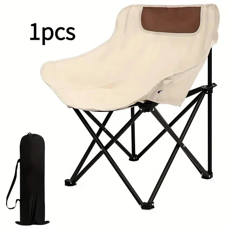 Portable Folding Camping Chair – Ultra-Light Low Back Moon Chair for Outdoor Adventures