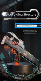 New Folding Electric Water Gun with Flashing Lights – High-Speed Rechargeable Water Blaster