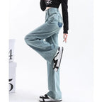 Girls Fashion Baggy High Waist Jeans