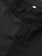 Losse traditionele lange herenjapon in etnische stijl – Zwarte Jubba Thobe met ronde hals voor banket en gebed