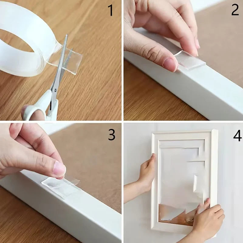 Nano Double-Sided Adhesive Tape – Extra Strong Reusable Waterproof Clear Mounting Tape