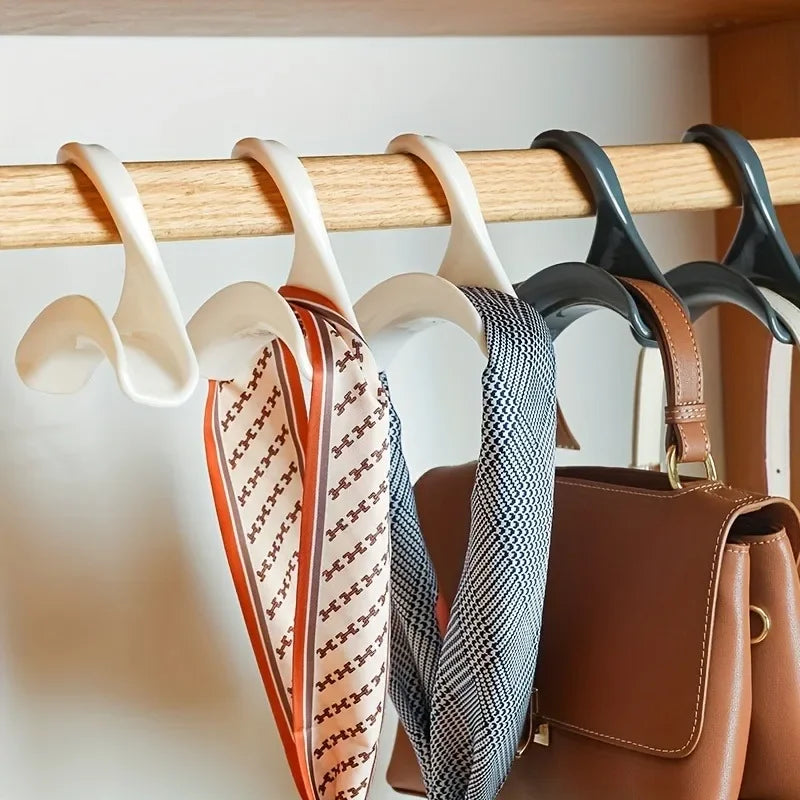 10pcs Space-Saving Hanger Hooks – Wardrobe Organizer for Bags, Scarves & Hats