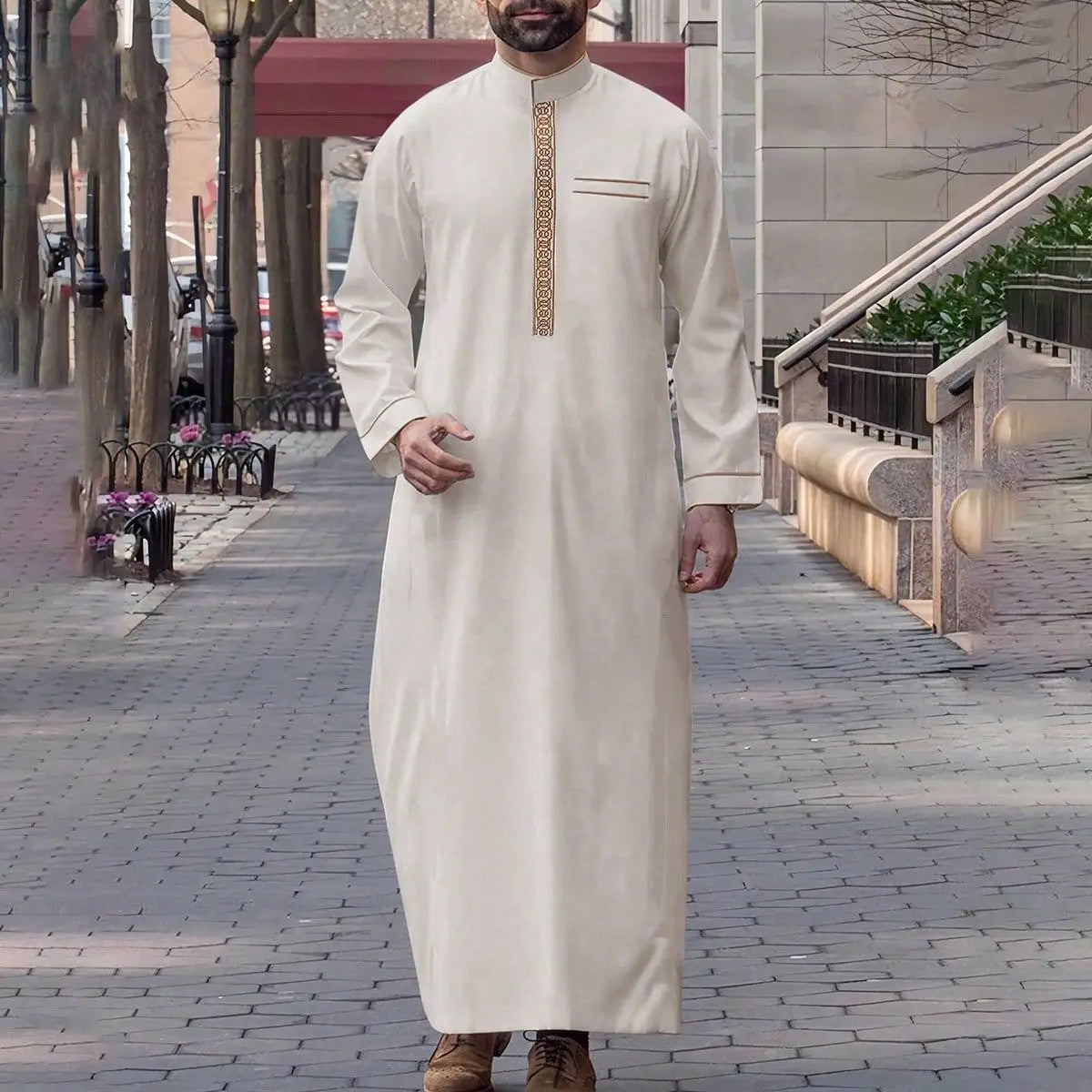 New Men’s Classic Thobe ailored Fit Jubba Thobe for Eid, Majlis & Daily Wear