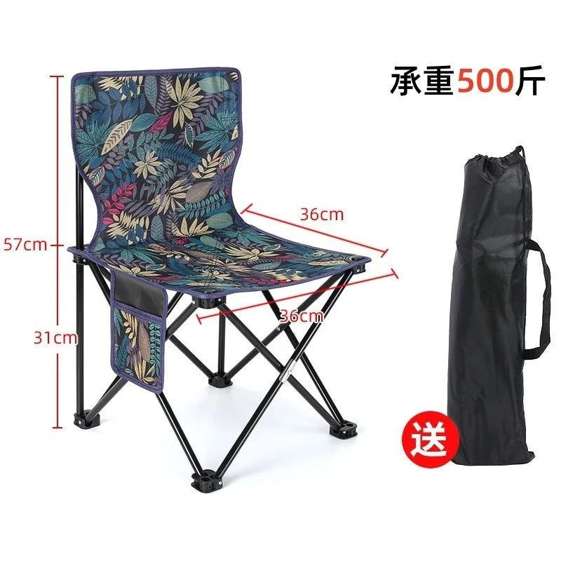 Portable Folding Stool Mini Camping Chair – Lightweight Outdoor Beach Chair with Carry Bag