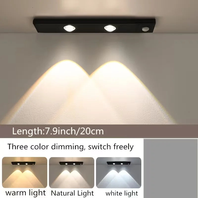 Bandes lumineuses LED à induction intelligentes – Éclairage d'armoire, de penderie et de chevet avec détecteur de mouvement