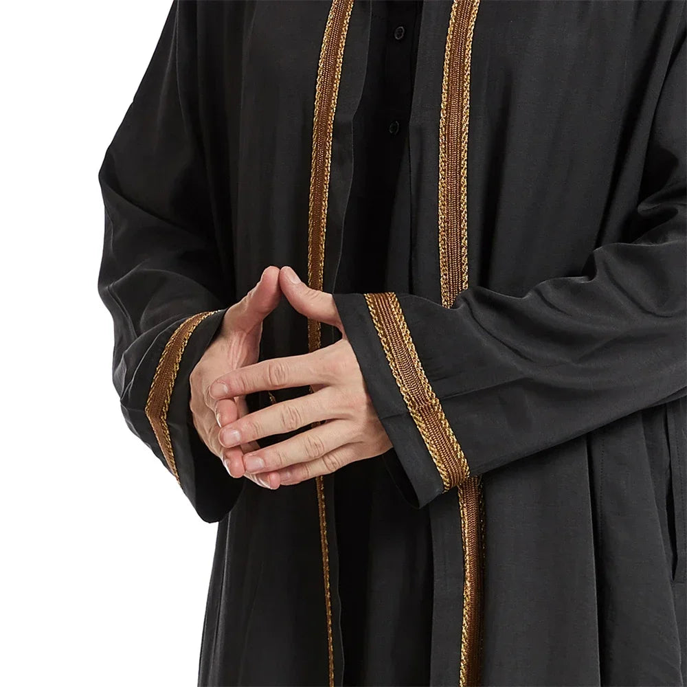 Black Kimono Jubba Thobe for Men Black Kimono Jubba Thobe for Men